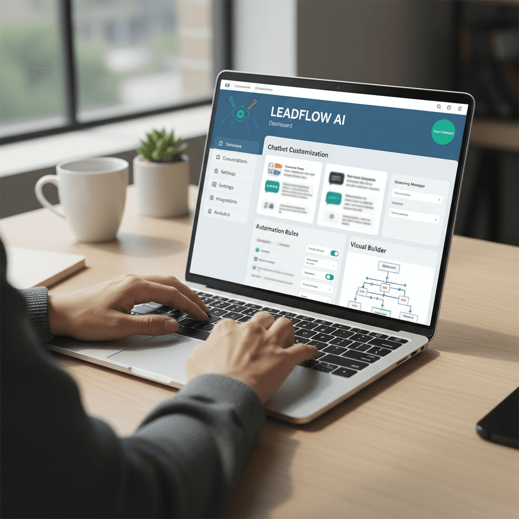 LeadFlow AI dashboard showing simple chatbot management interface