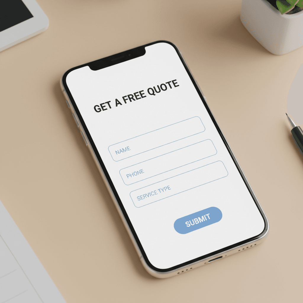 Lead capture form on mobile device