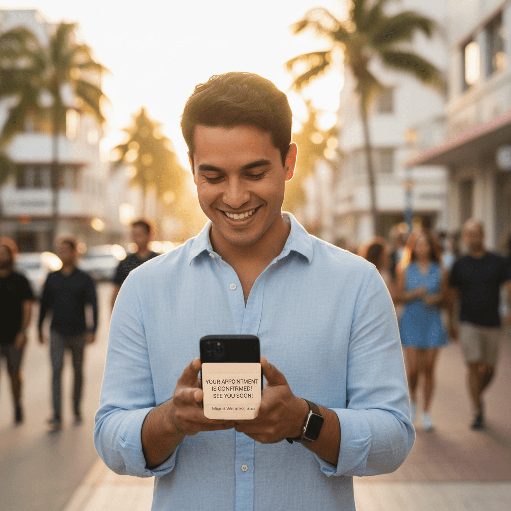 Customer receiving appointment confirmation message