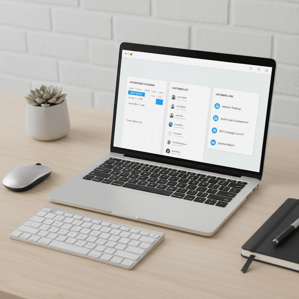 Clean booking dashboard interface on desktop