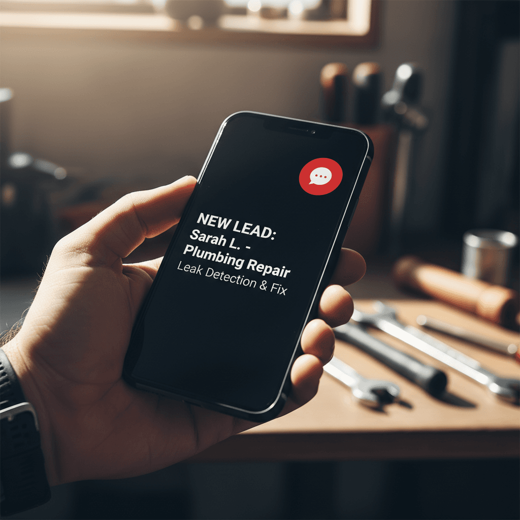 Real-time lead notification alert on phone